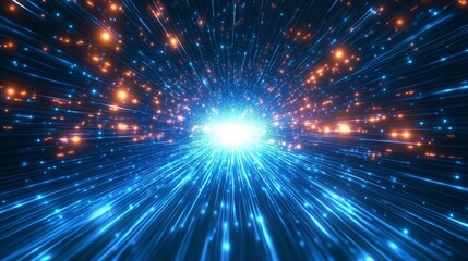 Obraz premium Radiant Burst of Light in a Cosmic Energy Flow