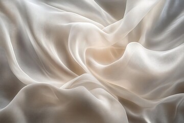 Obraz premium Elegant, flowing beige fabric with soft folds and subtle light reflections.