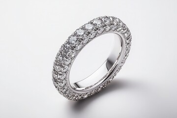 Classic Wedding Ring Showcased Against a Clean White Background With Ideal Lighting. Generative AI