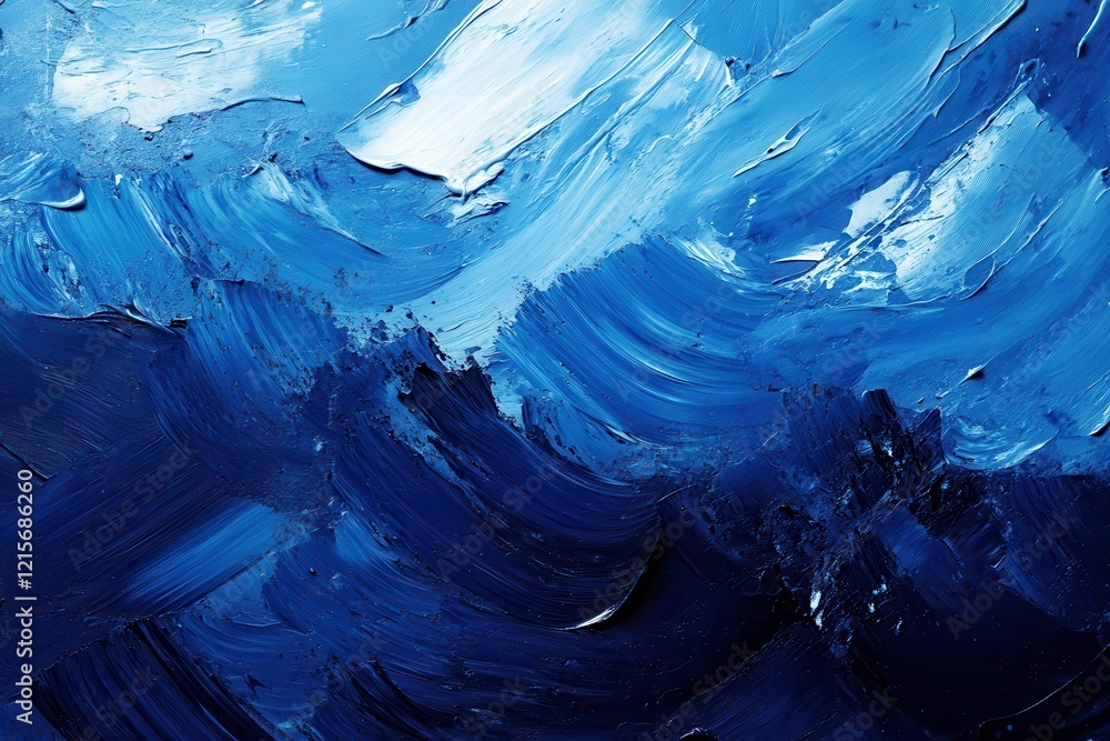 Aufkleber dynamic waves in deep blue hues create a sense of movement and energy. generative ai