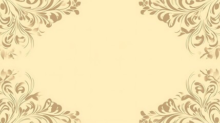 Fototapeta premium Elegant Beige Floral Frame Design Background