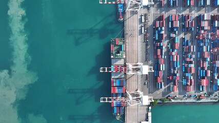 Shipyard Cargo Container Sea Port Freight forwarding service logistics and transportation. International Shipping Depot Custom Port for import export trade Transport Business
