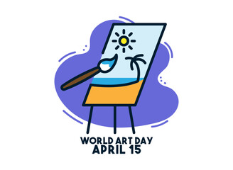 World Art Day. April 15. Poster, banner, card, background.