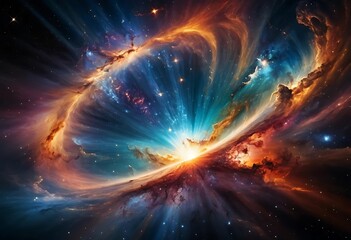 Obraz premium Cosmic Nebula Explosion Stellar Burst Celestial Wonder