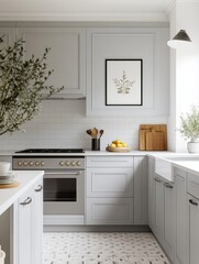 A modern kitchen with sleek cabinetry and a stylish oven. The simplicity of the layout creates an inviting and luxurious atmosphere.
