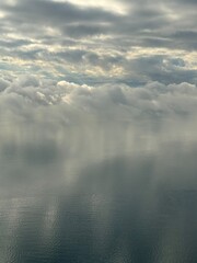 clouds reflected in water