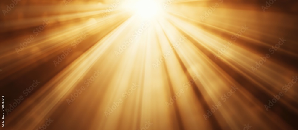 Poster golden light rays illuminating a dark background with abstract texture and ample copy space for text