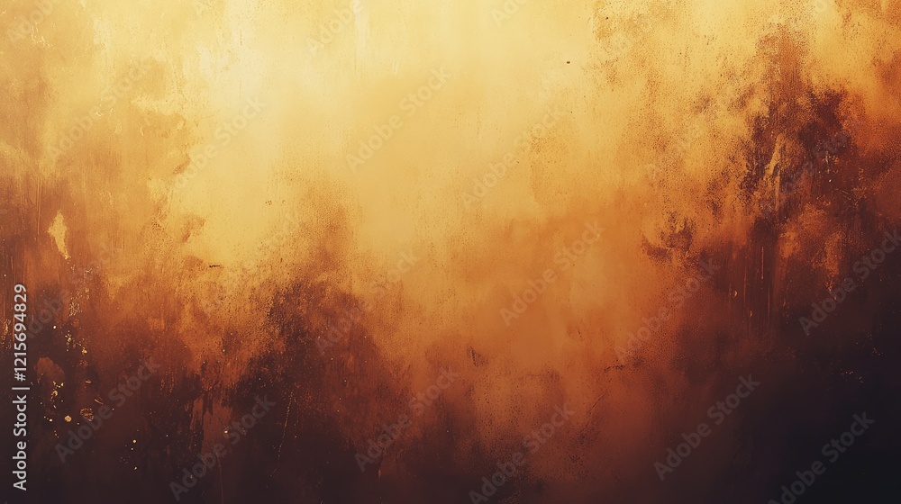 Poster abstract textured background with warm golden and brown tones featuring a gradient and soft brush st