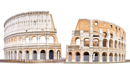 Naklejka premium Colosseum Architectural Details From Different Angles Generative AI