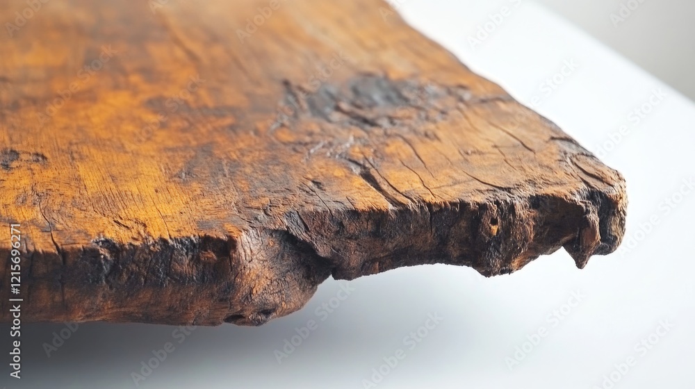 Aufkleber close-up of weathered wood plank showing texture and grain with copy space for text placement
