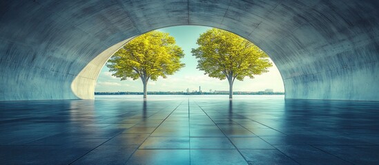 Architectural Wonder: A Stunning Bridge or Pathway Showcasing Exceptional Design and Natural Elements for Versatile Commercial or Editorial Use