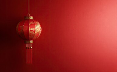 Red Chinese Lantern Festive Decoration Background Image