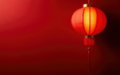 Obraz premium Glowing Red Chinese Lantern Festive Decoration
