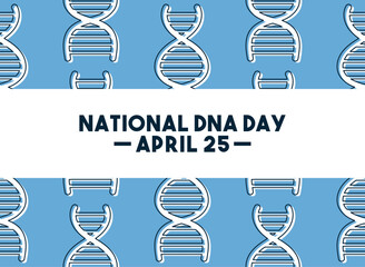 National DNA Day. April 25. Seamless pattern DNA icon. Poster, banner, card, background.