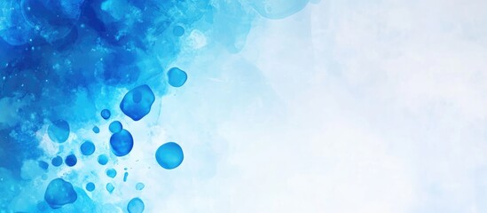 Abstract blue watercolors with circles, gradient background, artistic texture, soft focus, suitable for presentations and prints, Copy Space.