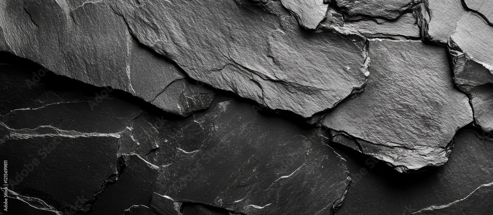Poster black slate stone texture background with layered surface and natural patterns suitable for design e