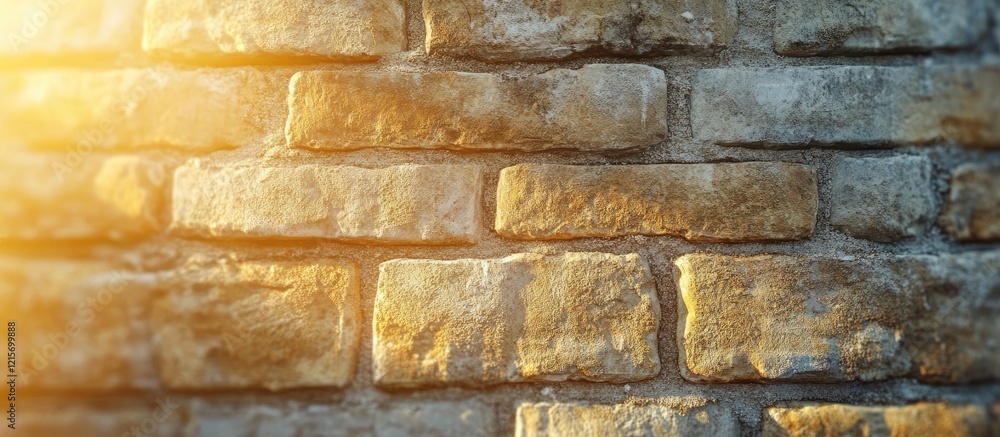 Poster textured stone wall background with warm lighting and copy space for text placement.
