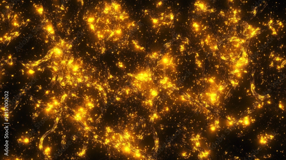 Aufkleber glowing cosmic network of stars and galaxies against a dark background with copy space for text inse