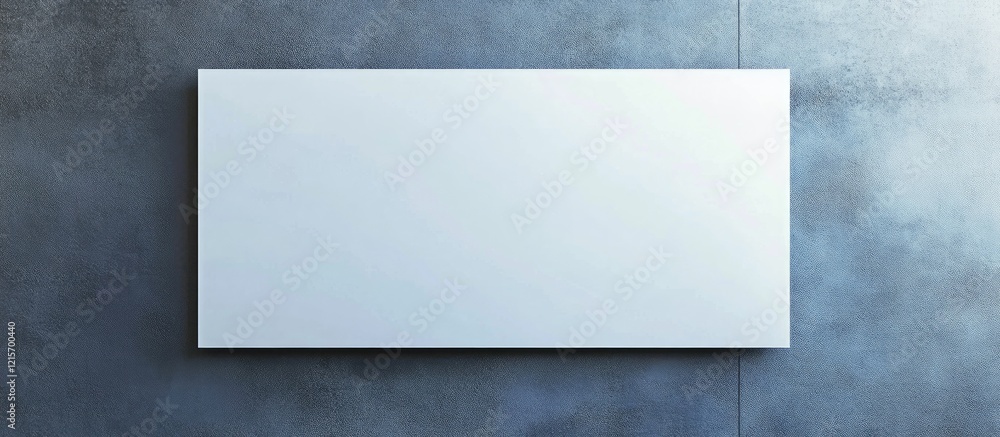 Poster minimalistic blank white canvas on a textured gray background with copy space for text placement