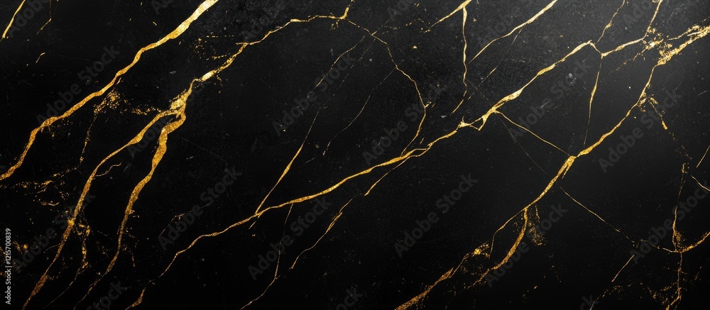 Poster black marble texture with gold veining suitable for background or design applications with copy spac