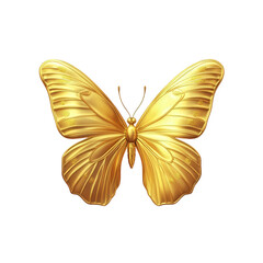 stylized golden butterfly with intricately detailed wings. set against a plain white background the design emphasizes elegance and beauty. making it suitable for decorative purposes or as a symbol of