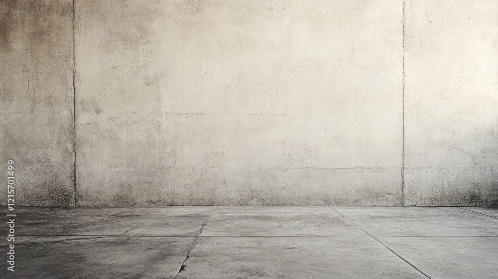 Poster empty concrete wall with smooth surface and floor featuring copy space for text placement