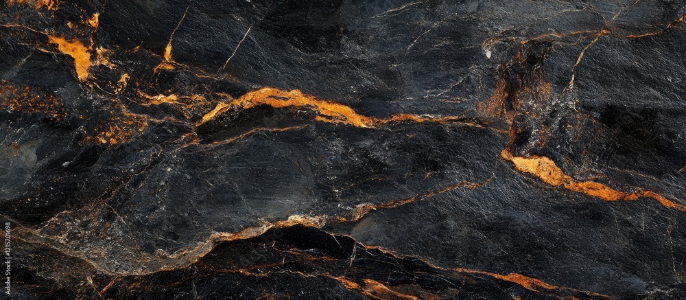 Aufkleber abstract dark marble texture with orange and gold veining suitable for backgrounds and design elemen