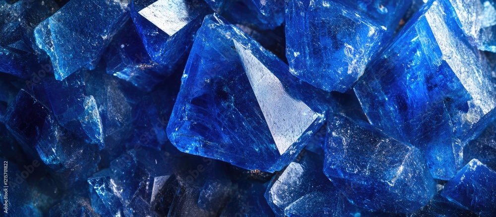Poster blue crystalline mineral texture surface background with reflective facets and sharp angles copy spa