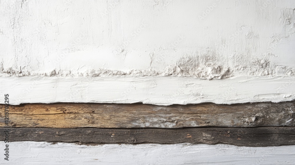 Poster textured background of weathered wood and plaster in neutral tones with copy space for graphic desig