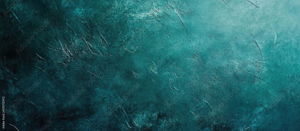 Poster textured abstract background in shades of teal with a grunge effect and ample copy space for text pl