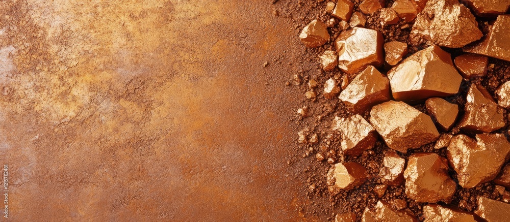 Poster brown textured background with scattered stones showing rough surface and color gradients suitable f
