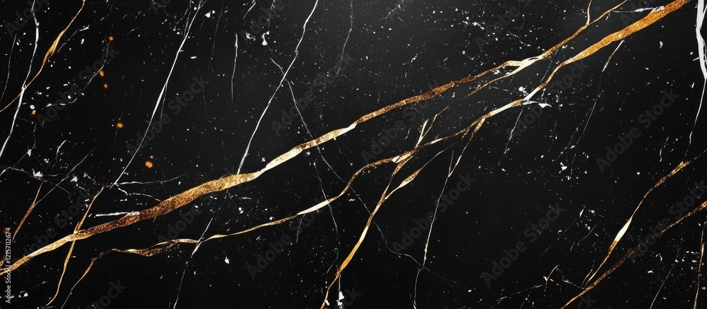 Poster black marble texture with golden veins high resolution background with copy space for design use