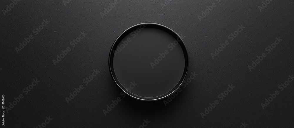 Poster black circular frame on a dark background with copy space for text or design elements.