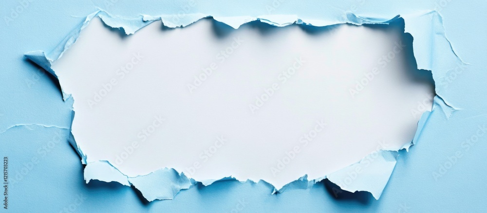 Poster blue ripped paper texture with copy space for text or design elements.