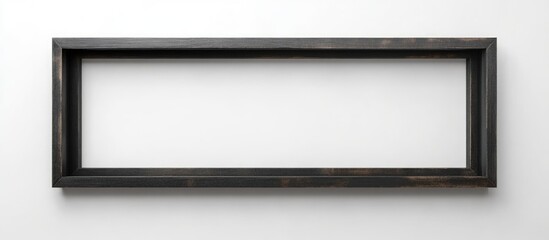 Obraz premium Black rectangular picture frame with empty space for artwork or photograph isolated on white background Copy Space