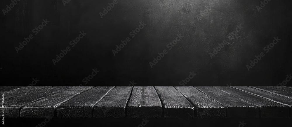 Poster black wooden surface with textured background and ample copy space for product display or text place