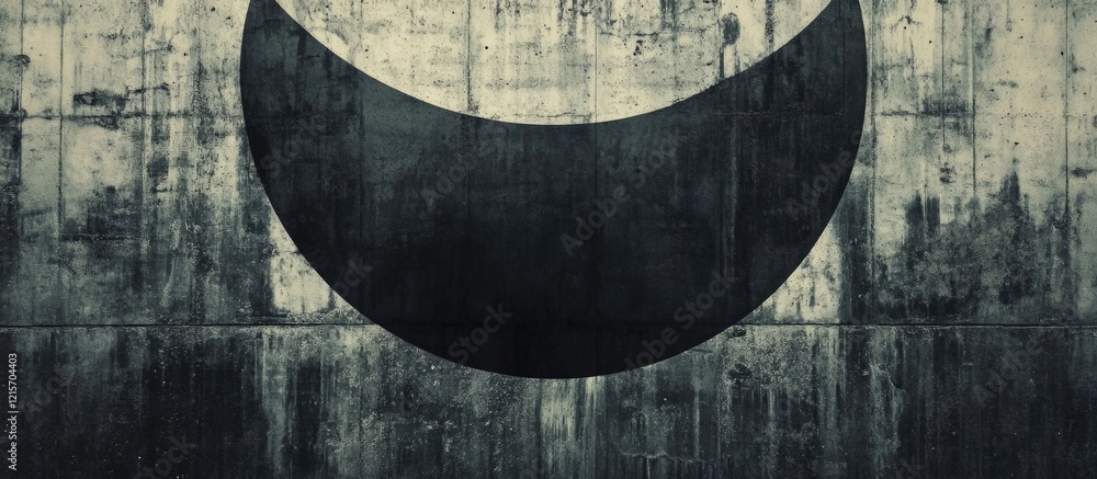 Poster abstract black textured background with a large semicircular shape in the center and copy space for 