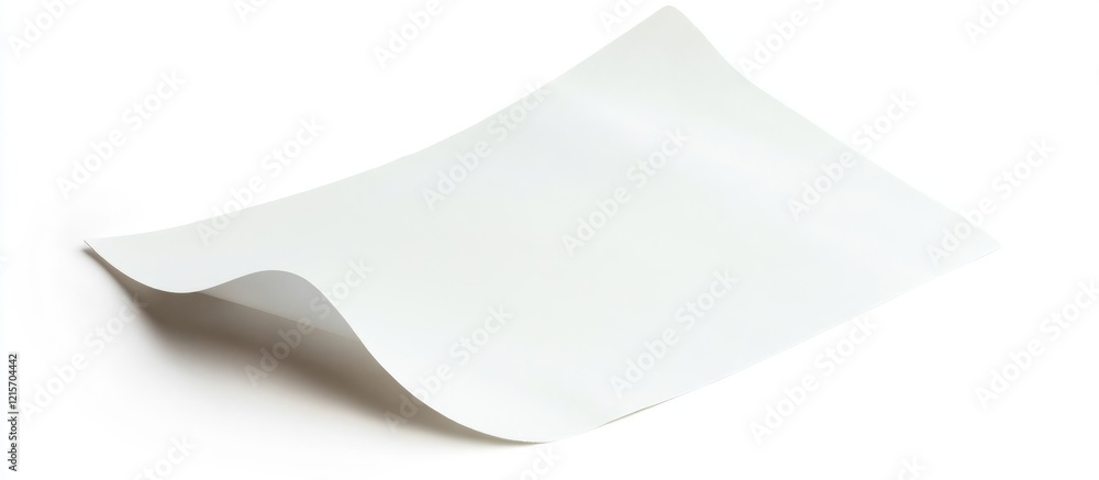Poster curled blank sheet of paper with copy space on white background for design uses