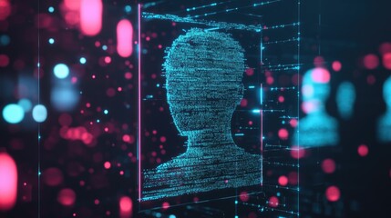 AI Resume Screening with Digital Profile Visualization and Abstract Background for Text Integration in Job Advertisement Themes