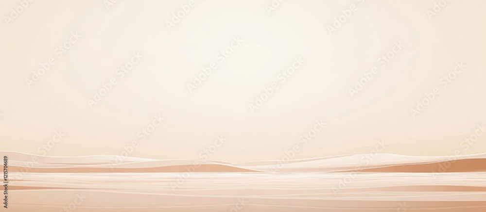 Poster minimalistic abstract landscape in soft beige tones with smooth gradients and ample copy space for t