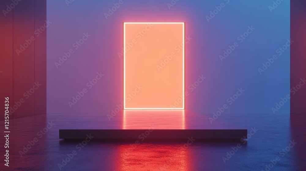 Aufkleber futuristic ai research concept with illuminated backdrop and empty space for text enhancement or cre