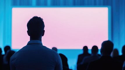 Engaging Conference Atmosphere with Speaker and Blank Screen for AI Tools and Text Content Development