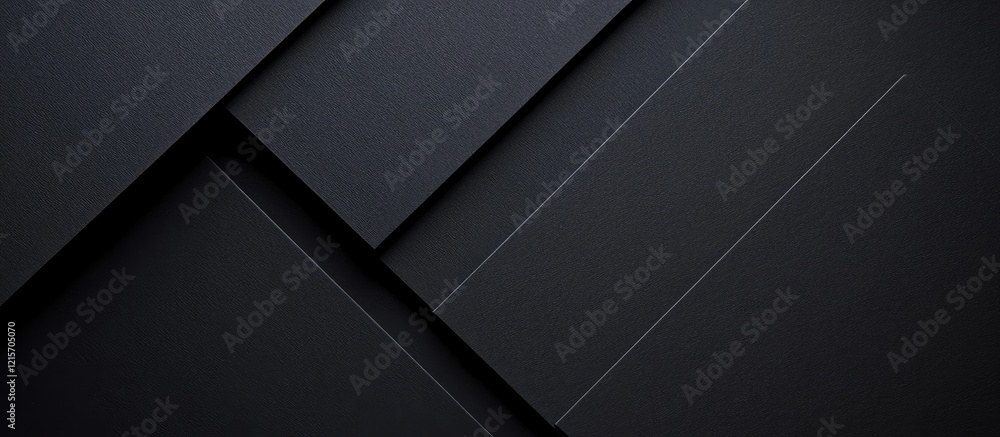 Poster Abstract black geometric layers with subtle texture and diagonal lines suitable for background use with Copy Space.