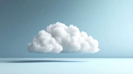 Cloud Computing Concept with Floating Cloud Over Minimalist Background Perfect for Technology and Data Visualization Themes