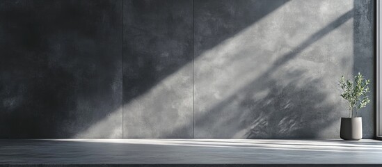 Modern Grey Cement Board Room Ideal for Product Display with Empty Copy Space for Text and Decorative Items on Isolated Background