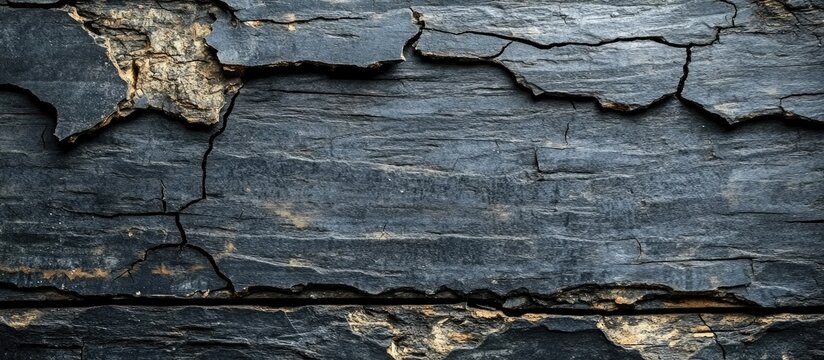 Black Stone Texture with Cracked Surface and Broken Wood Planks Providing Empty Space for Text or Graphic Overlay Elements - Powered by Adobe