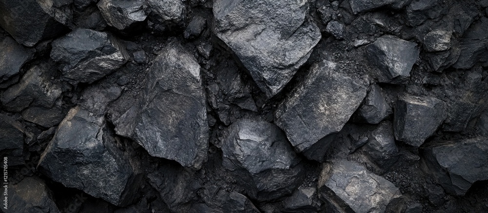 Poster dark textured coal or charcoal rocks background with uneven surfaces and shadows copy space