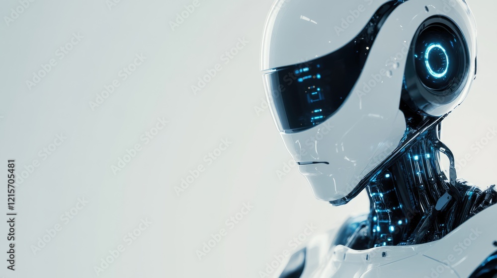 Poster ai robot innovations in construction with space for text and future technology themes