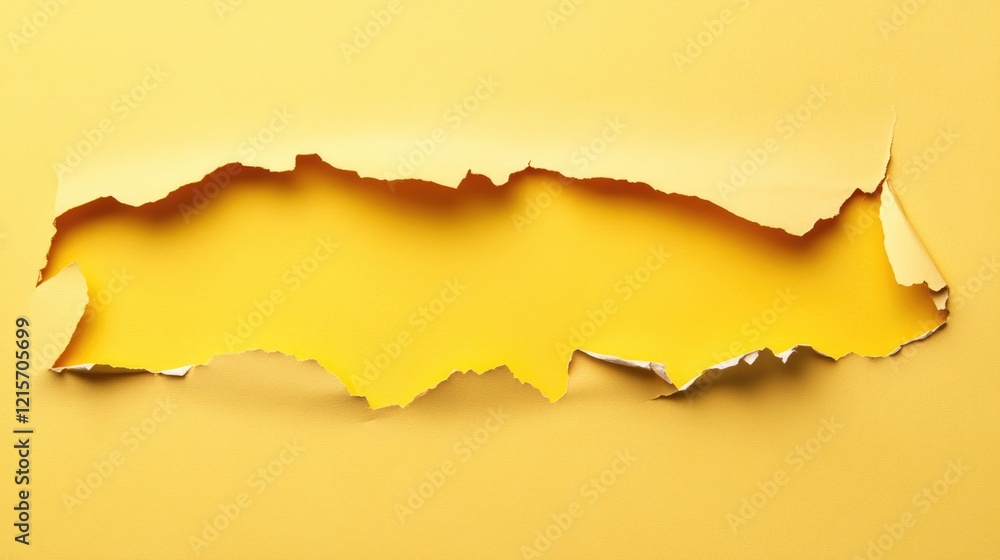 Poster artistic torn yellow paper background with copyspace for text or design elements
