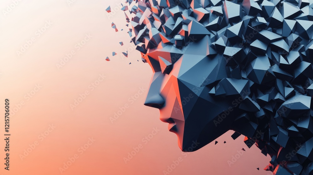Aufkleber ai generated abstract artwork merging organic and geometric shapes with space for text placement in 
